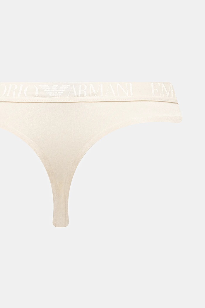 Oblečenie Tangá Emporio Armani Underwear 2-pak EW000402.AF10891 béžová