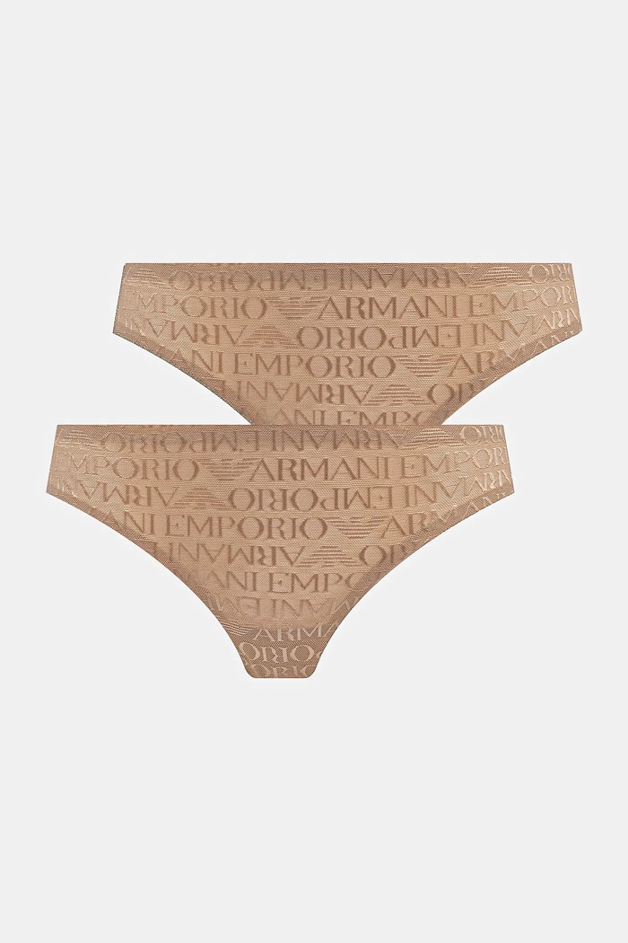 Kalhotky brazilky Emporio Armani Underwear 2-pack látka béžová EW000402.AF10880