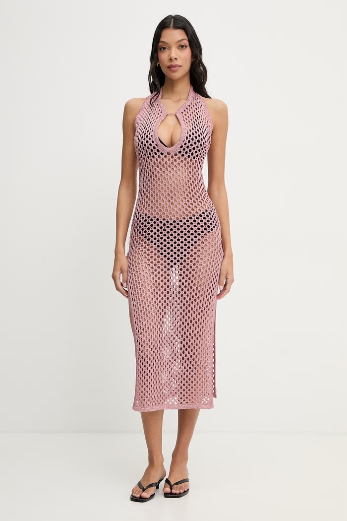 Chantelle rochie de plajă pentru femei metalică roz C22RW0