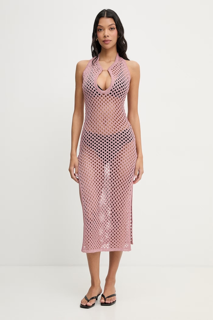 Chantelle rochie de plajă pentru femei metalică roz C22RW0