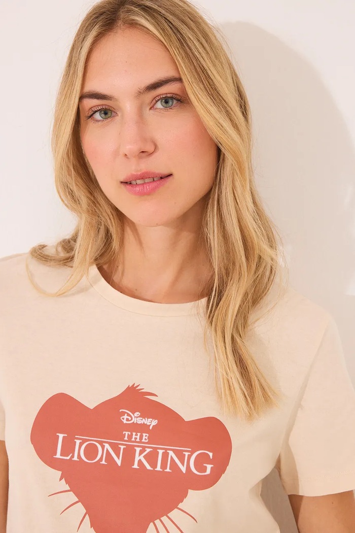 Odzież women'secret piżama bawełniana The Lion King 3139907 beżowy