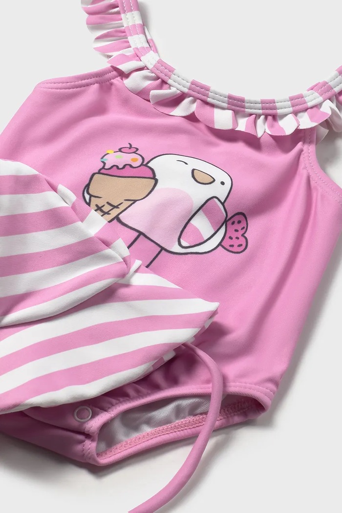 Момиче Mayoral Newborn Бебешки бански костюм Mayoral Newborn 1764.1P.Newborn.PPYH розов