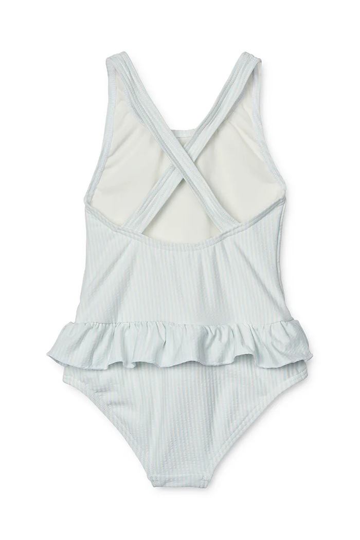 Dievča Jednodielne detské plavky Liewood Amara Stripe Swimsuit LW19982 modrá