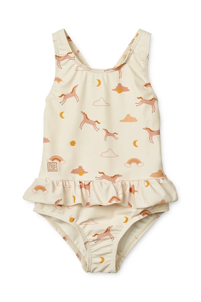 Liewood Ολόσωμο παιδικό μαγιό Liewood Amara Printed Swimsuit μπεζ LW19983