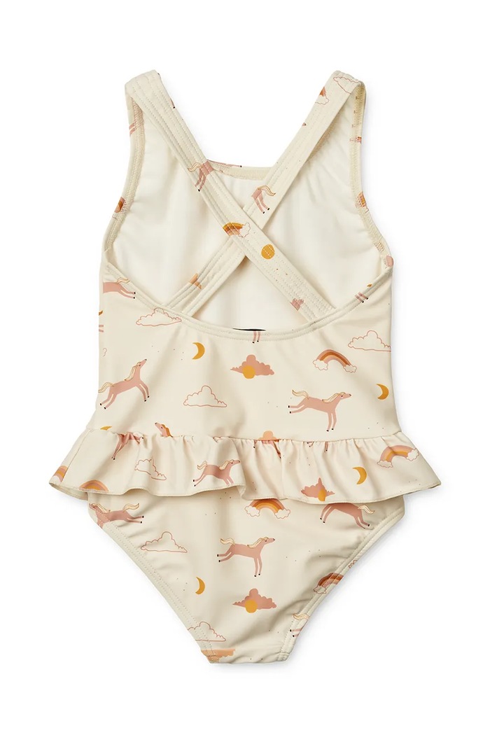 Liewood Ολόσωμο παιδικό μαγιό Liewood Amara Printed Swimsuit LW19983 μπεζ SS25