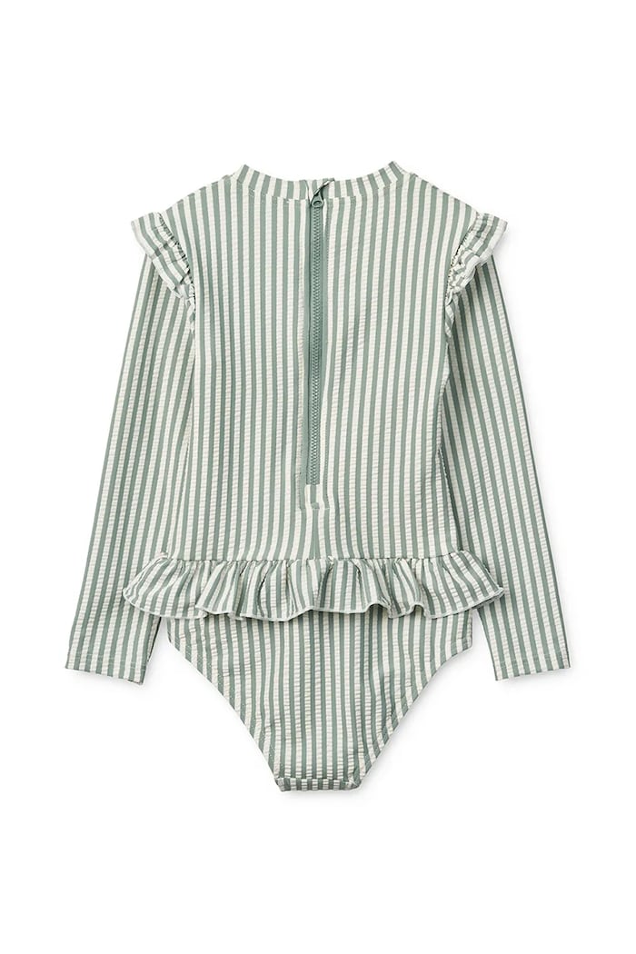 Jednodílné plavky pro miminko Liewood Sille Baby Seersucker Swimsuit LW20191 zelená SS25