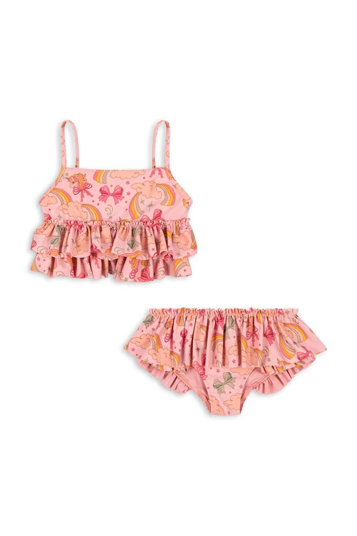 Konges Sløjd Dvoudílné dětské plavky Konges Sløjd MANUCA FRILL BIKINI GRS KS102510 růžová SS25