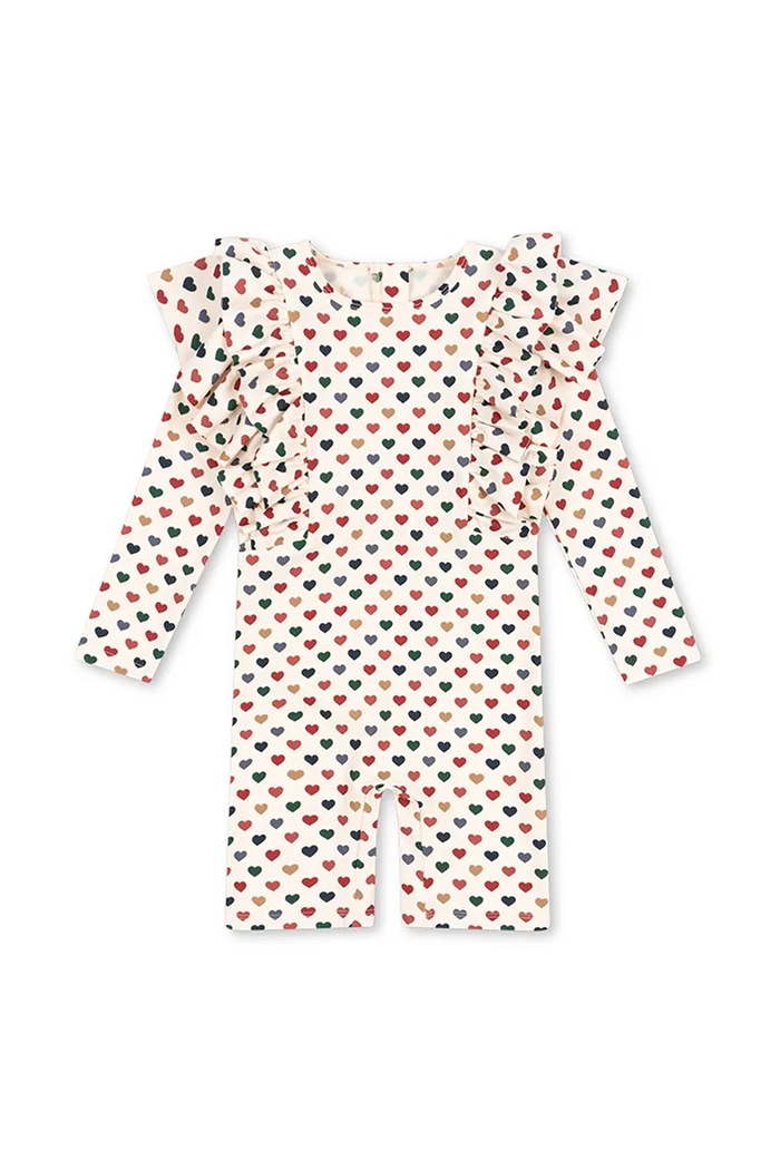 Kojenecké plavky Konges Sløjd MANUCA FRILL ONESIE GRS měkké béžová KS102511