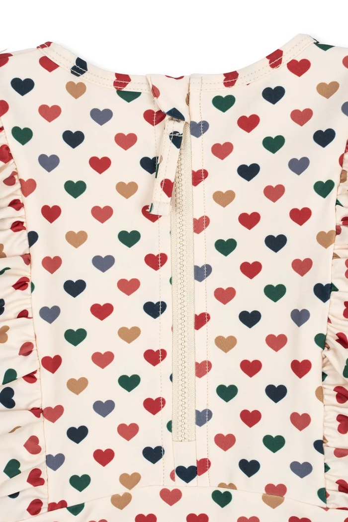 DÍVKA Kojenecké plavky Konges Sløjd MANUCA FRILL ONESIE GRS KS102511 béžová
