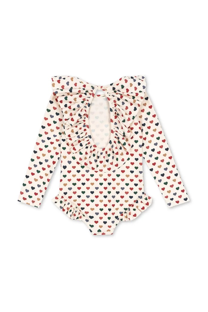 Konges Sløjd jednoczęściowy strój kąpielowy dziecięcy MANUCA LS SWIMSUIT GRS KS102514 beżowy SS25