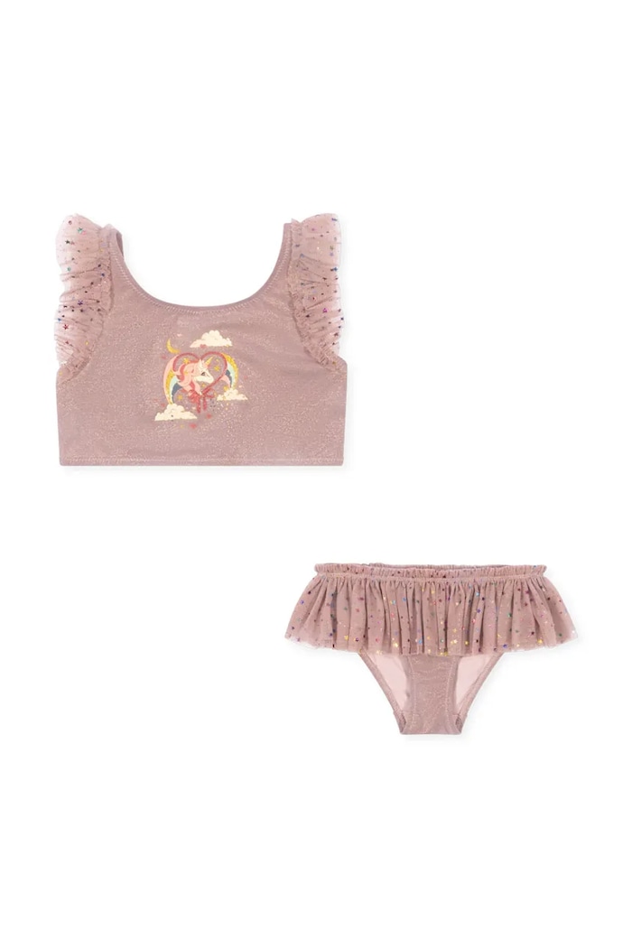 Konges Sløjd costum de baie pentru copii din două piese SPARKY BIKINI moale roz KS102855