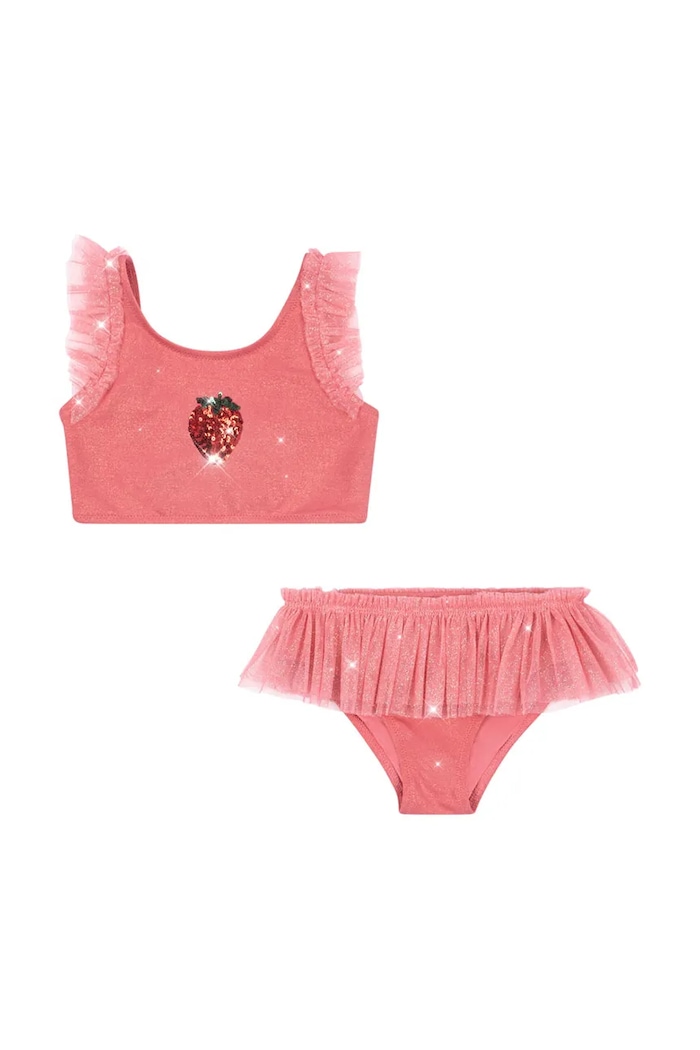Dječji dvodijelni kupaći kostim Konges Sløjd AMANDINE BIKINI Planet friendly roza KS102689