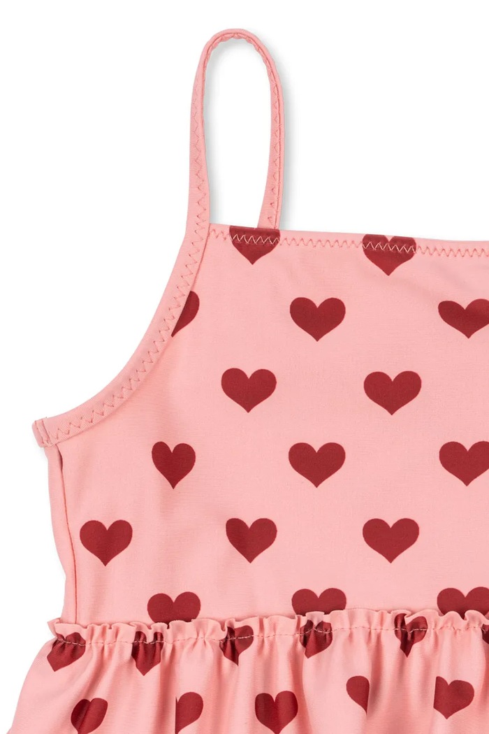 Dziewczynka Konges Sløjd jednoczęściowy strój kąpielowy dziecięcy MANUCA FRILL SWIMSUIT GRS KS103264 różowy