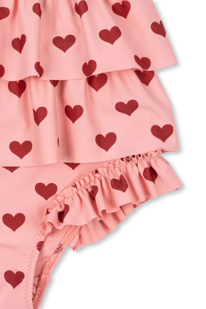 Konges Sløjd jednoczęściowy strój kąpielowy dziecięcy MANUCA FRILL SWIMSUIT GRS różowy KS103264