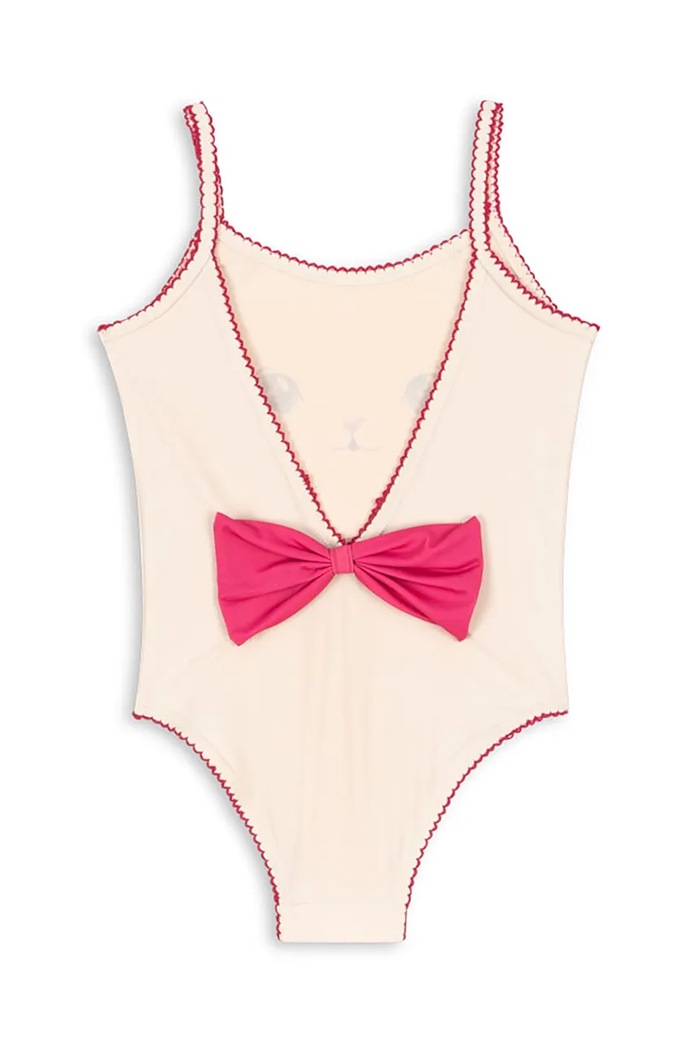 Dziewczynka Konges Sløjd jednoczęściowy strój kąpielowy dziecięcy KITTY SWIMSUIT GRS KS103274 beżowy