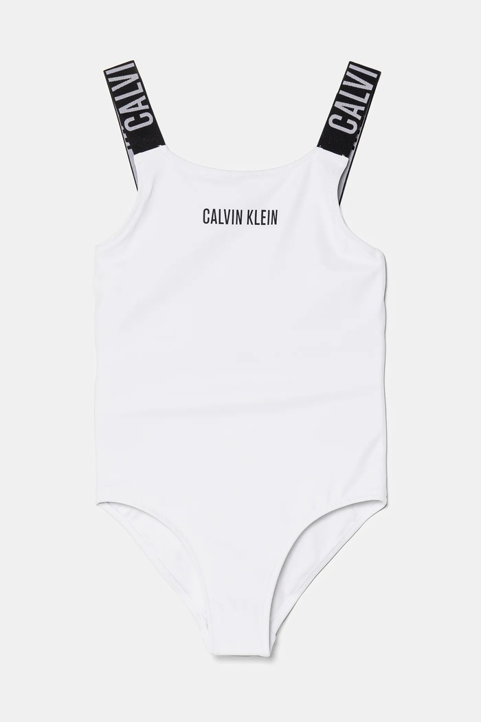 Calvin Klein Jeans jednoczęściowy strój kąpielowy dziecięcy miękka biały KY0KY00098.PPYA