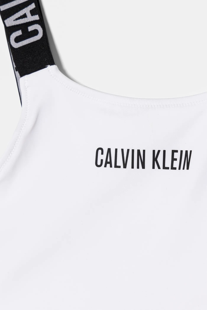 Dziewczynka Calvin Klein Jeans jednoczęściowy strój kąpielowy dziecięcy KY0KY00098.PPYA biały