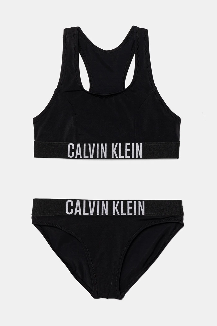 Dvojdielne detské plavky Calvin Klein Jeans mäkké čierna KY0KY00091.PPYA