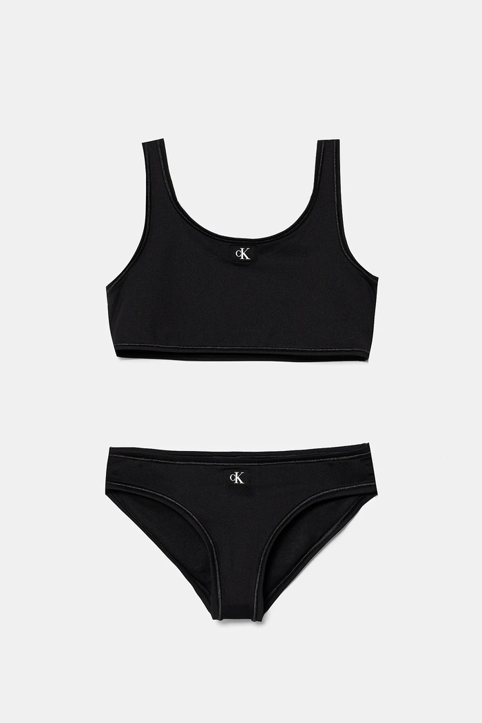 Dvoudílné plavky Calvin Klein Jeans měkké černá KY0KY00093.PPYA
