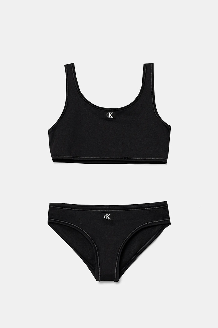 Dvoudílné plavky Calvin Klein Jeans měkké černá KY0KY00093.PPYA