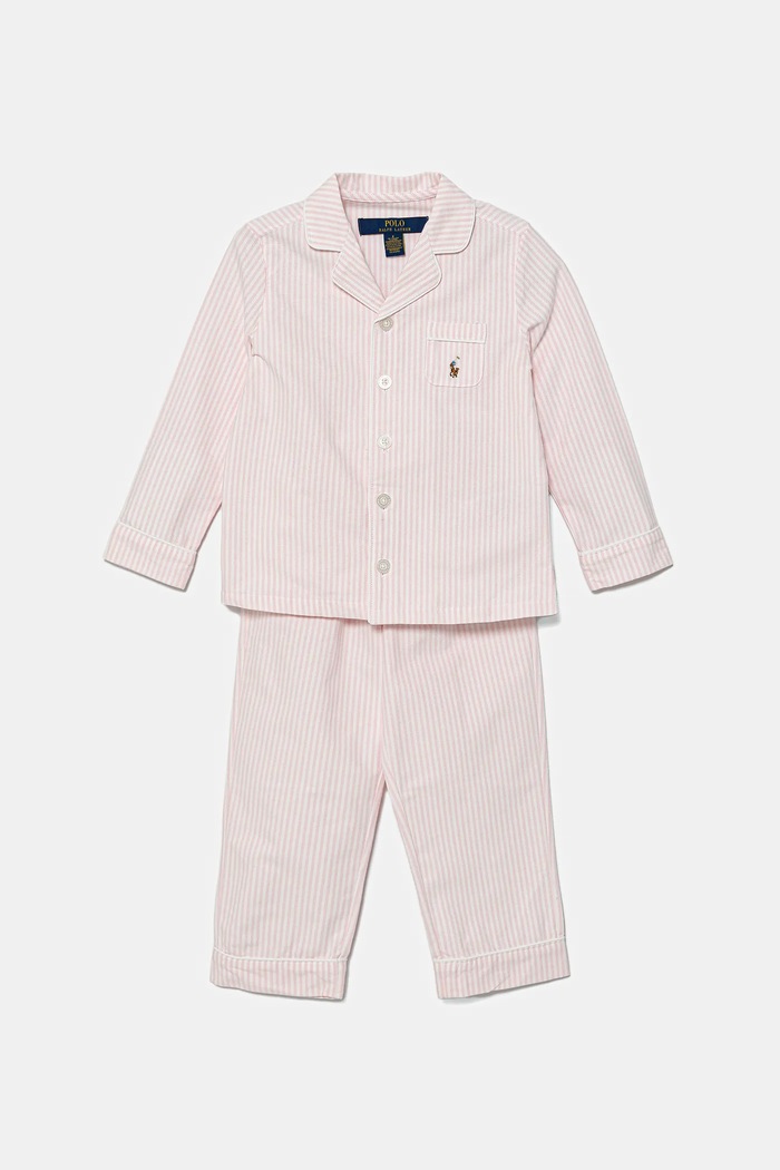Dječja pamučna pidžama Polo Ralph Lauren 2-pack komplet roza 3P0198