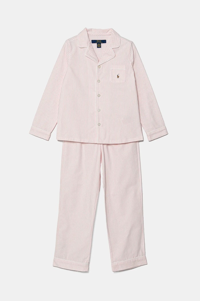 Otroška bombažna pižama Polo Ralph Lauren 2-pack Komplet roza 4P0198