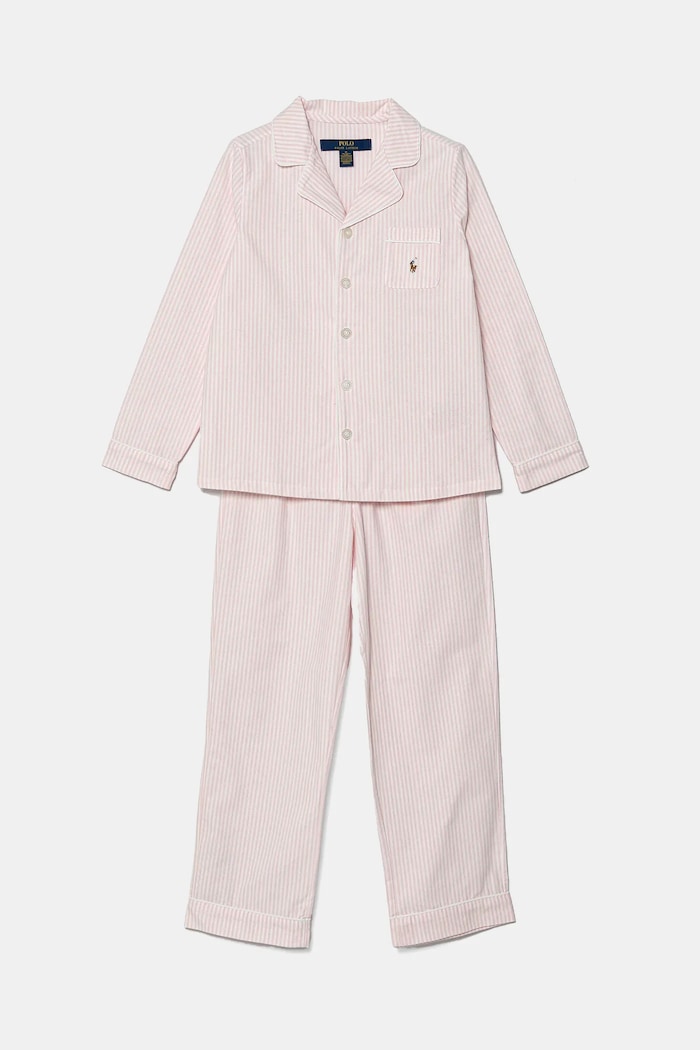 Otroška bombažna pižama Polo Ralph Lauren 2-pack Komplet roza 4P0198