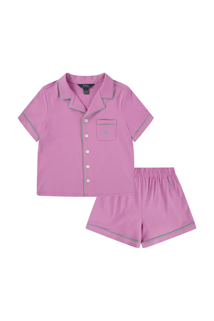 Polo Ralph Lauren piżama bawełniana dziecięca komplet fioletowy 3P0241