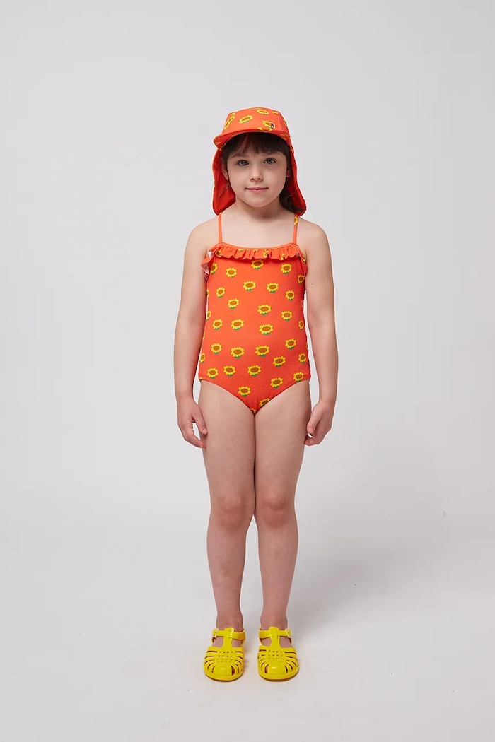 Jednodielne detské plavky Bobo Choses Sunflower mäkké oranžová 125AC114