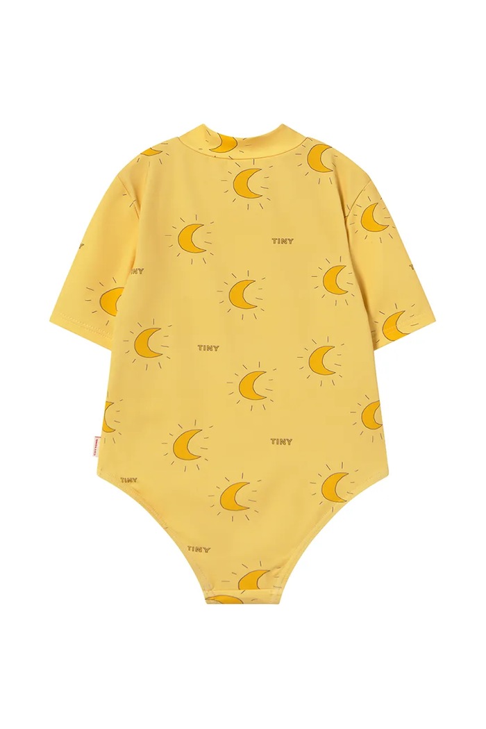 Deklice Enodelne otroške kopalke Tinycottons MIDNIGHT SUN SWIMSUIT SS25.268 rumena