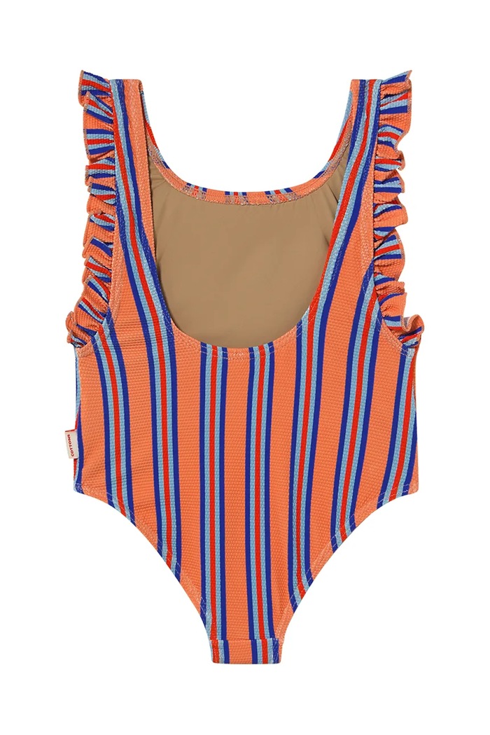 Детски цял бански Tinycottons STRIPES SWIMSUIT SS25.277 оранжев SS25