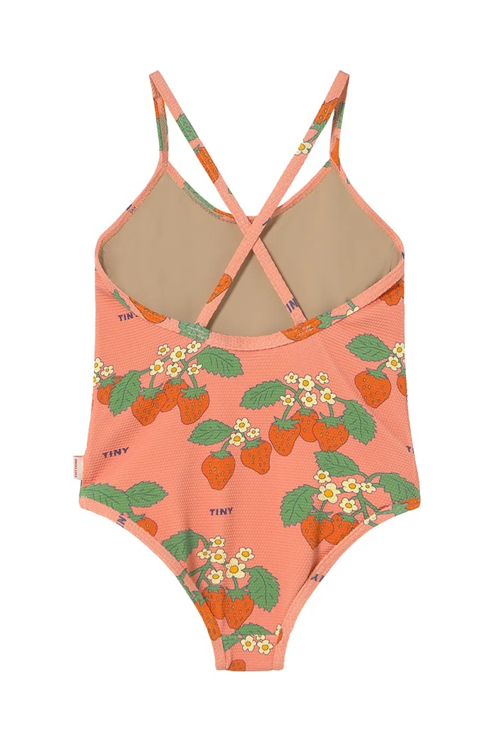 Dziewczynka Tinycottons jednoczęściowy strój kąpielowy dziecięcy STRAWBERRIES SWIMSUIT SS25.291 różowy