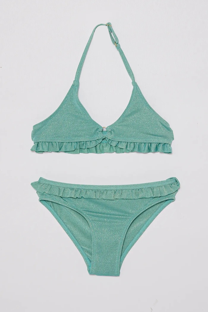 United Colors of Benetton Dwuczęściowy strój kąpielowy dziecięcy turkusowy 341V0K02R.G.Seasonal