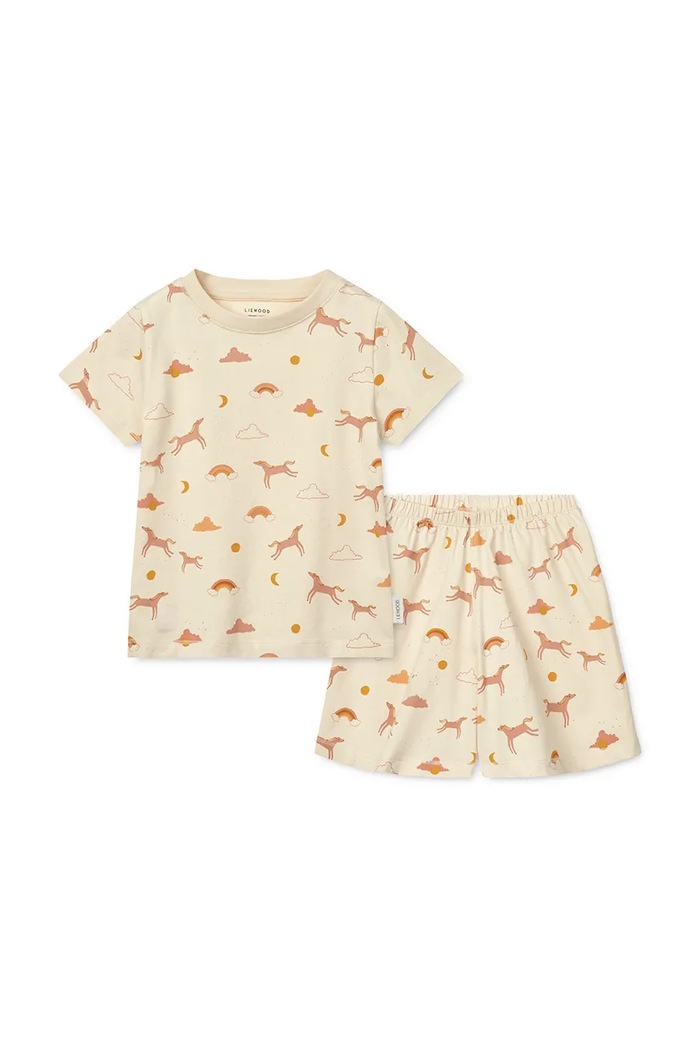 Dětské pyžamo Liewood Ilford Printed Pyjamas Set LW19855 béžová SS25
