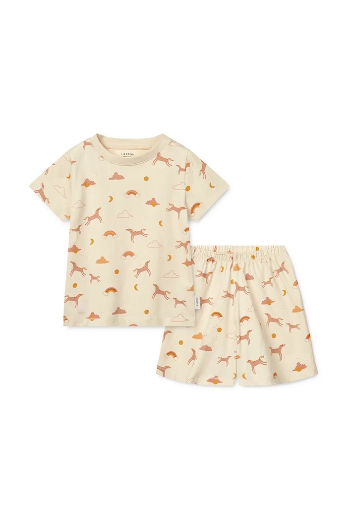 Dětské pyžamo Liewood Ilford Printed Pyjamas Set LW19855 béžová SS25
