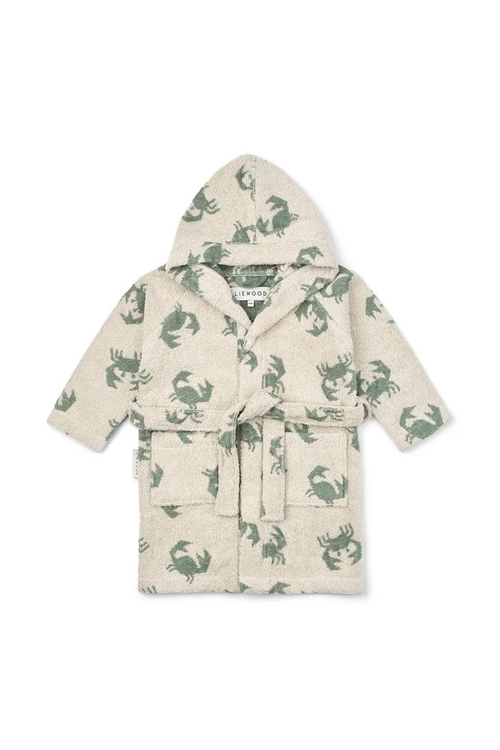 Pamučni kućni ogrtač za bebe Liewood Lilana Yarn Dyed Bathrobe LW20018 bež SS25