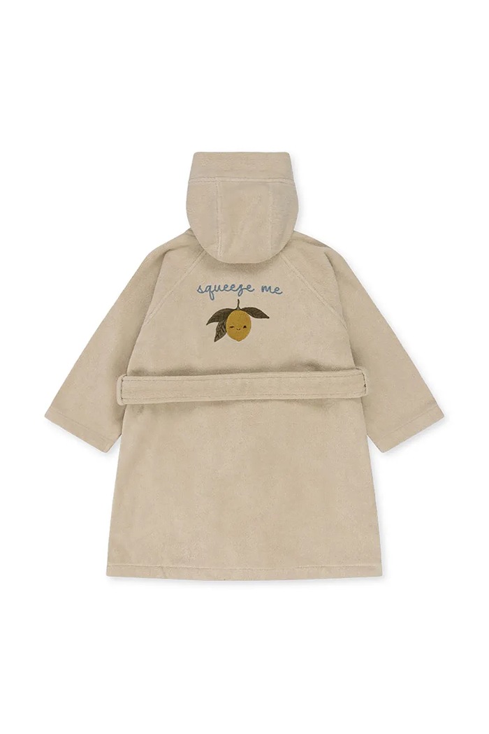 Konges Sløjd Halat de baie din bumbac pentru copii TERRY BATHROBE EMBROIDERY GOTS bej KS103319