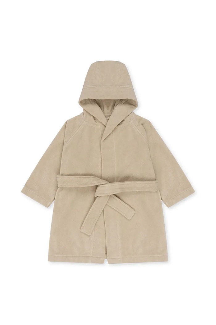 Konges Sløjd Halat de baie din bumbac pentru copii TERRY BATHROBE EMBROIDERY GOTS KS103319 bej SS25