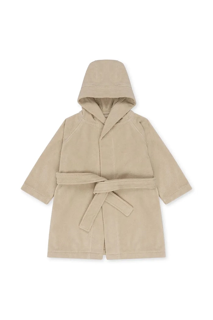 Konges Sløjd Halat de baie din bumbac pentru copii TERRY BATHROBE EMBROIDERY GOTS KS103319 bej SS25