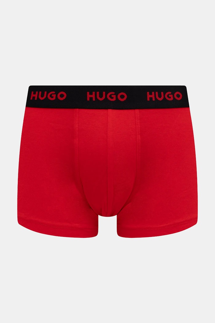 HUGO boxeri bărbați din bumbac cu elastan TRIPLET DESIGN pachet de 3 50532550 rosu SS26