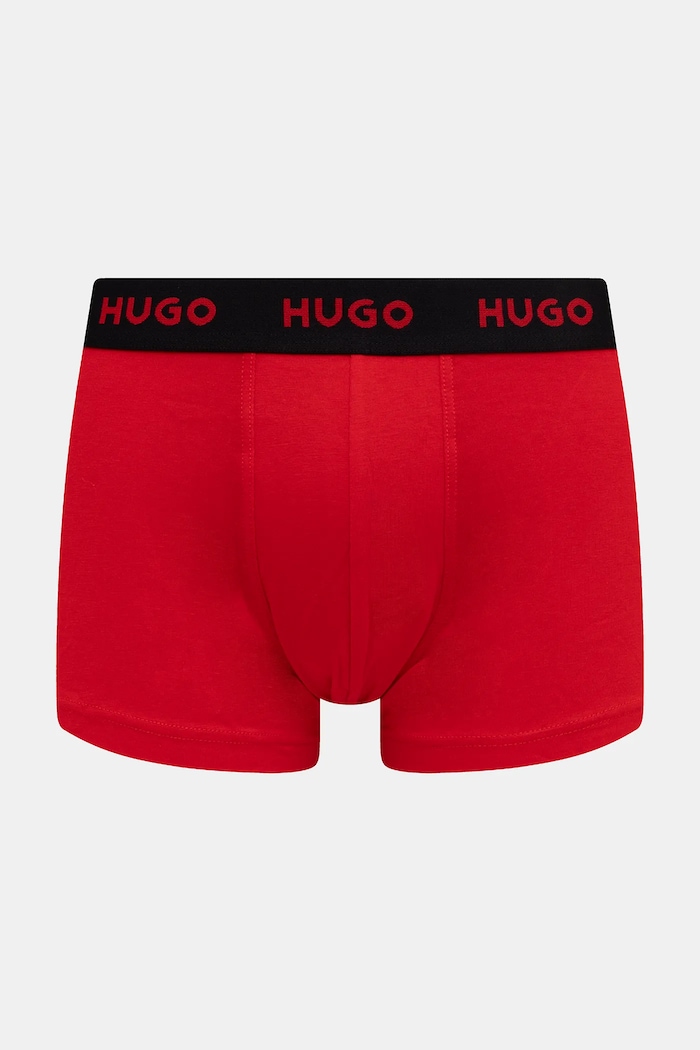 HUGO boxeri bărbați din bumbac cu elastan TRIPLET DESIGN pachet de 3 50532550 rosu SS26