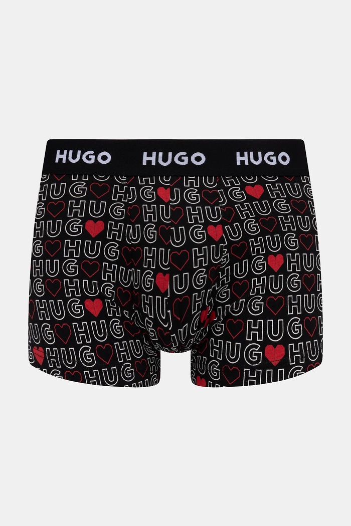 Îmbrăcăminte HUGO boxeri bărbați din bumbac cu elastan TRIPLET DESIGN pachet de 3 50532550 rosu