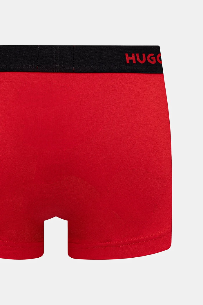 HUGO boxeri bărbați din bumbac cu elastan TRIPLET DESIGN pachet de 3 50532550 rosu