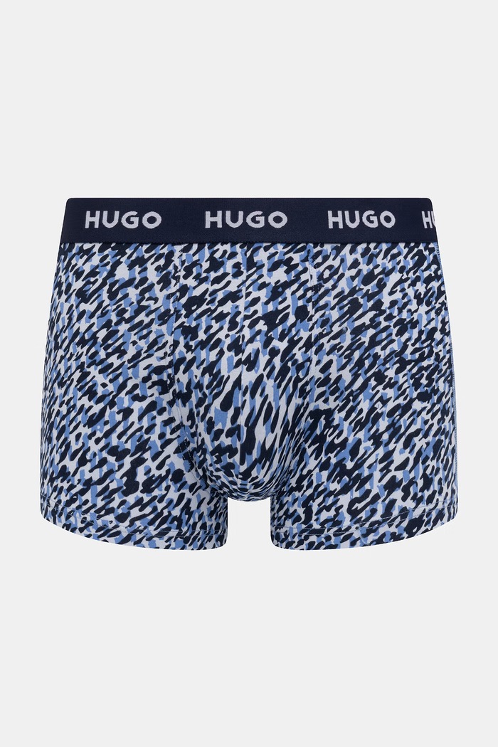 HUGO boxerky pánske bavlnené s elastanom TRIPLET DESIGN 3-pak 50532550 modrá SS26