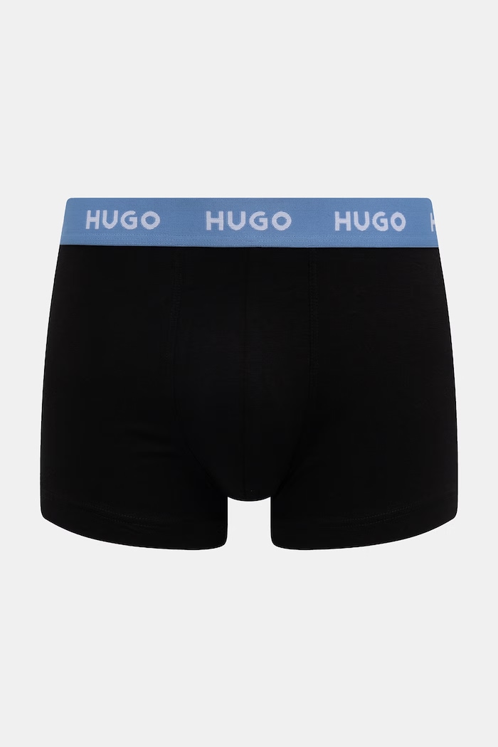 Oblečenie HUGO boxerky pánske bavlnené s elastanom TRIPLET DESIGN 3-pak 50532550 modrá