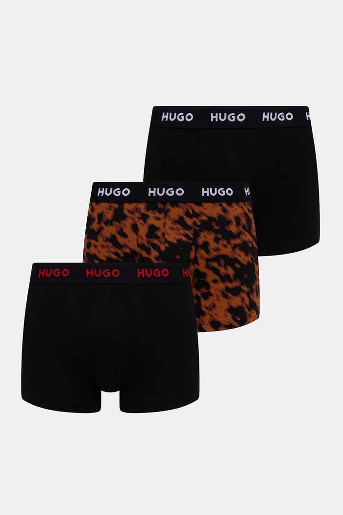HUGO Boxeralsó férfi pamut elasztánnal TRIPLET DESIGN 3-as csomag kék 50532550
