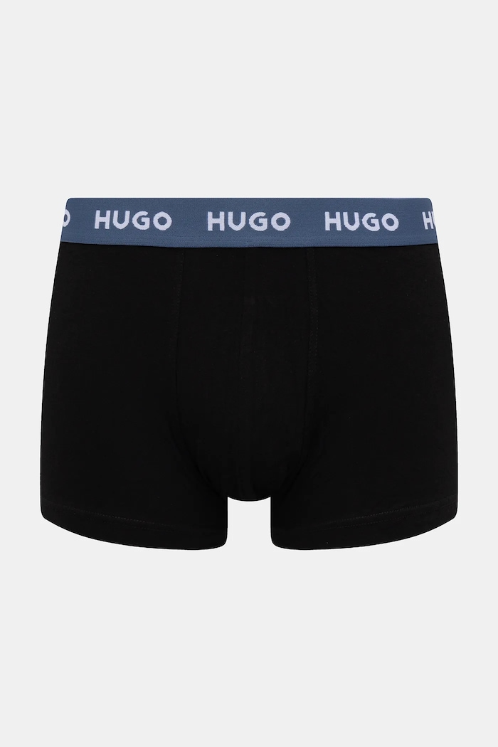 HUGO boxeri bărbați bumbac cu elastan TRIPLET DESIGN pachet de 3 50532550 albastru SS26