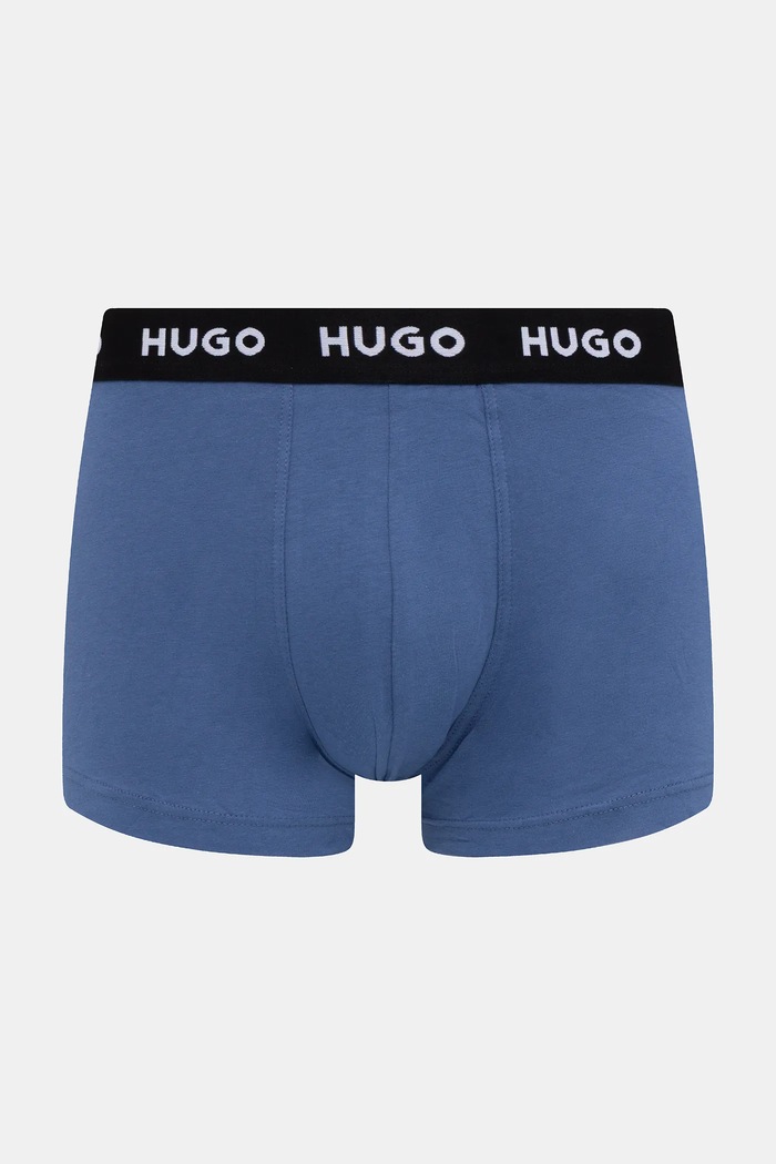 Îmbrăcăminte HUGO boxeri bărbați bumbac cu elastan TRIPLET DESIGN pachet de 3 50532550 albastru