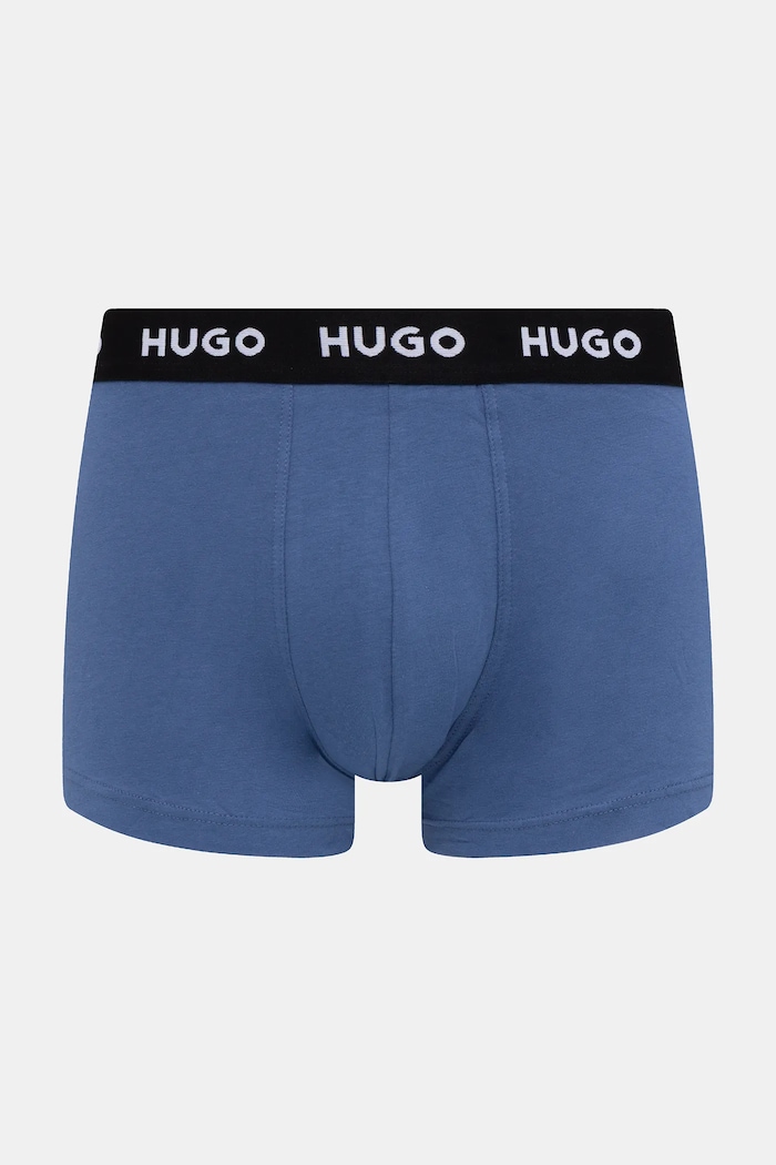 Îmbrăcăminte HUGO boxeri bărbați bumbac cu elastan TRIPLET DESIGN pachet de 3 50532550 albastru