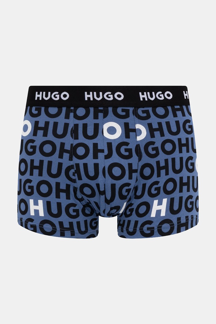 HUGO boxeri bărbați bumbac cu elastan TRIPLET DESIGN pachet de 3 albastru 50532550